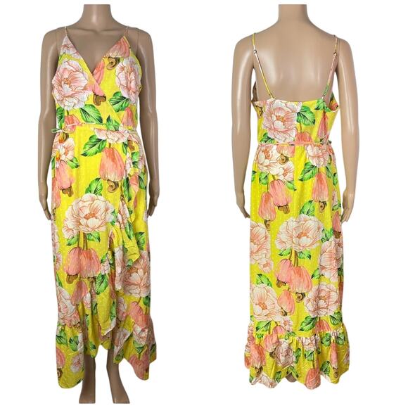 FARM Rio Dresses & Skirts - New Farm Rio Floral Tropical Print Cashew Wrap Hi Low Maxi Dress